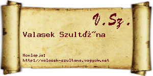Valasek Szultána névjegykártya